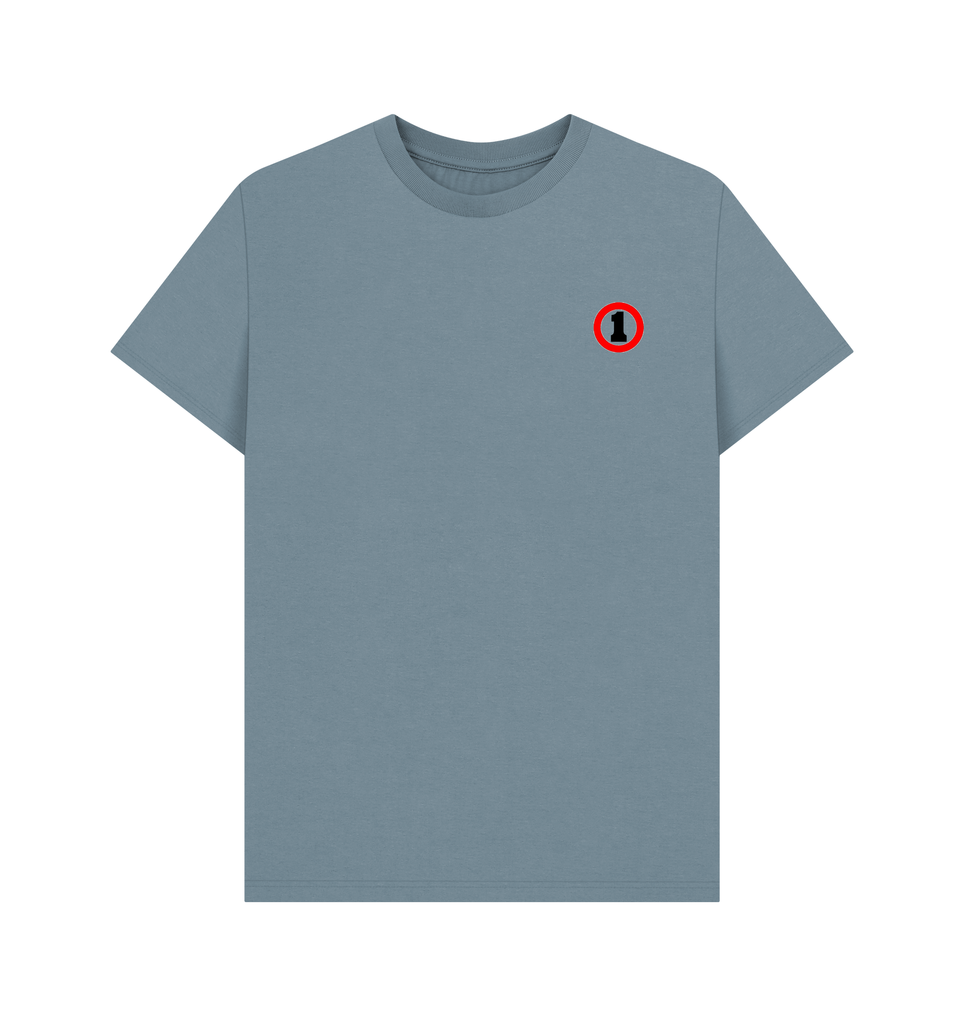 Stone Blue Printed T-shirt Front